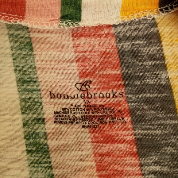 1X Bobbie Brooks Striped button down knot hem plus size top - Picture 6 of 8